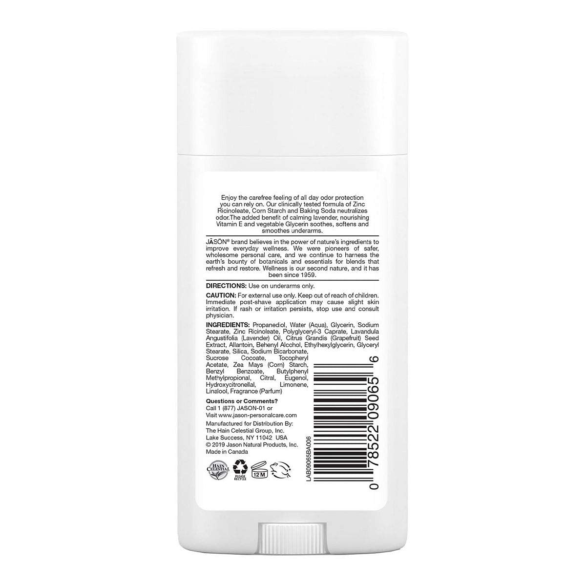 JASON Natural Calming Lavender Deodorant Stick, 73ml, Unisex